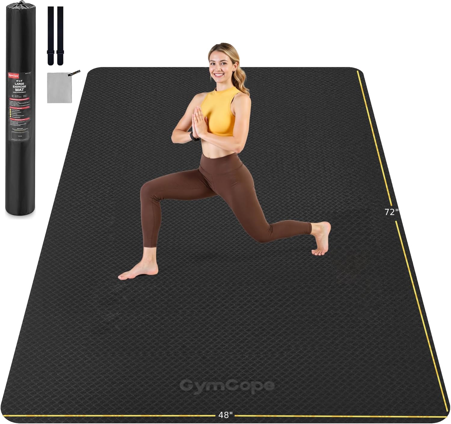Pilates Yoga Or - Tapis de yoga extra large 72x48