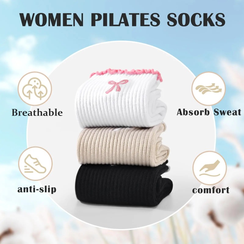Pilates & Yoga Unleashed Studio - Chaussettes de yoga professionnelles, chaussettes antidérapantes