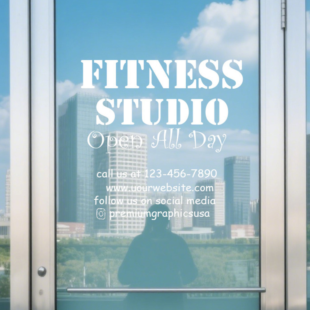 Pilates Yoga Or - Autocollant de fenêtre de Studio personnalisable/nom