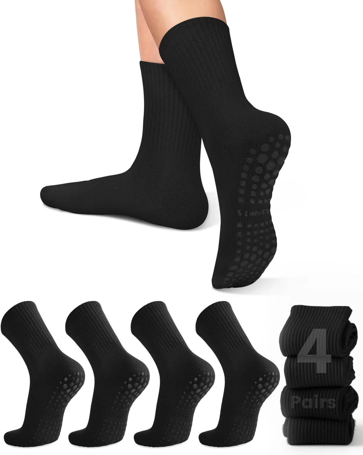 Pilates & Yoga Unleashed Studio - 4 paires de chaussettes de yoga
