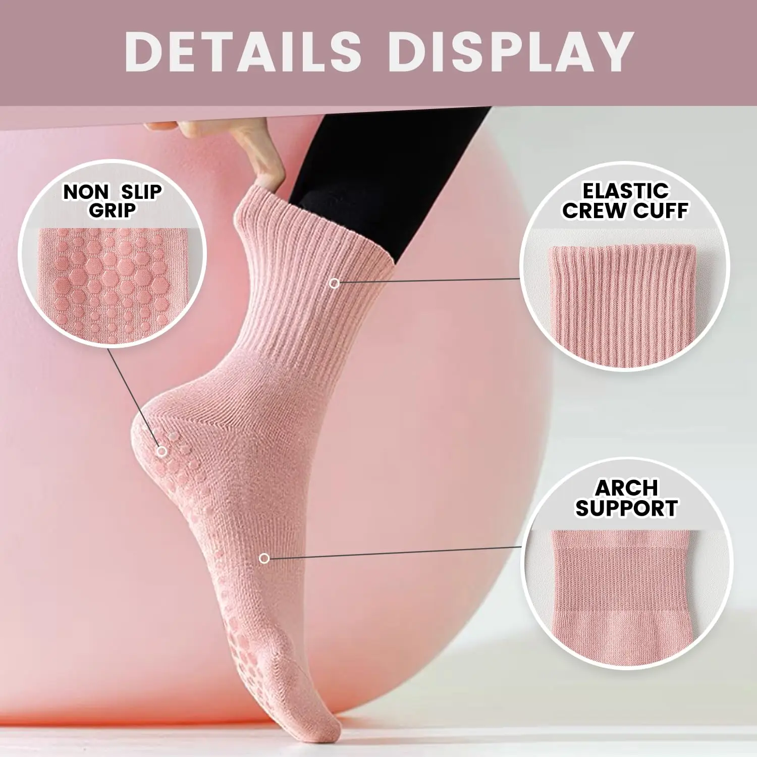 4 paires de chaussettes de yog - Pilates & Yoga Unleashed Studio avis et prix